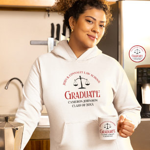 Red Black Law School Graduation Personalized Two-Tone Coffee Mug
