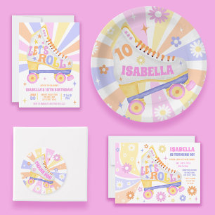 Retro Roller Skating Disco Birthday Party  Invitation