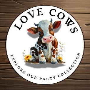  1st Birthday Cute Baby Cow Invitation 