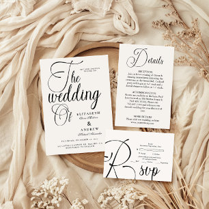 Modern Black Script Wedding Menu