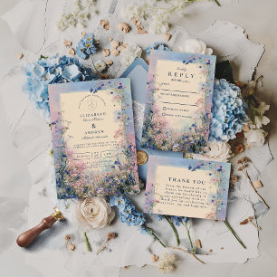 Pastel Wildflower Meadow Wedding Invitation