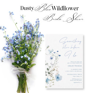 Something Blue Wildflower Bridal Shower Invitation