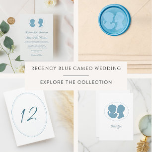 Regency Blue Classic Cameo Wedding Table Number