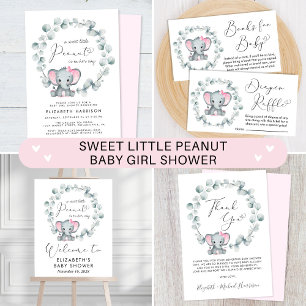 Invitation Elephant Eucalyptus Baby Girl Sprinkle