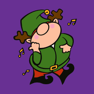 Naughty Elves Mistletoe Christmas Card