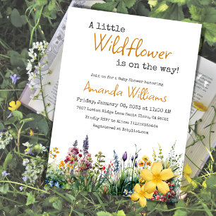 Invitation Petit Fleur sauvage Boho Garden Baby shower Floral