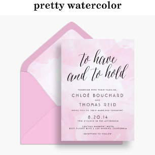 Jolie aquarelle Script mariage invitations