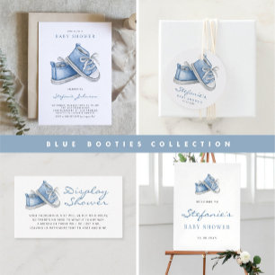 Watercolor Blue Baby Shoes It's a Boy Baby Shower Invitation