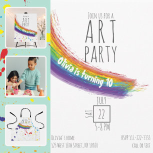 Colour Art Party Birthday Invitation