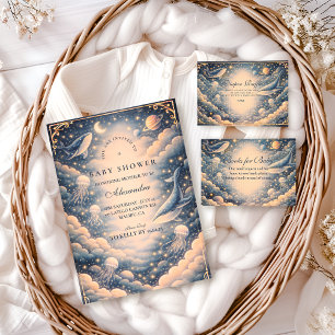 Space Ocean Whales Baby Shower Invitation