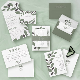 Olive branch Mediterranean photo Save the Date Postcard