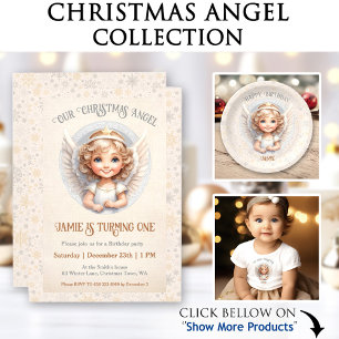 Cute Christmas Angel Birthday Name Paper Napkins