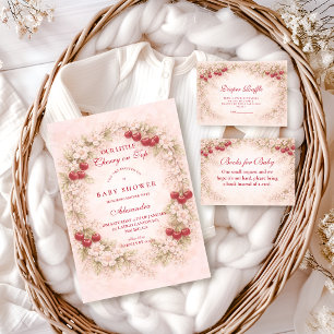 Cherry on Top Garden Baby Shower  Invitation