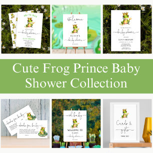 Cute Frog Prince Baby Shower Cards and Gifts Poster
