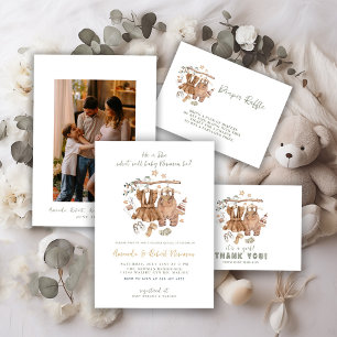 Boho Gender Reveal Team Boy Baby Shower Classic Round Sticker