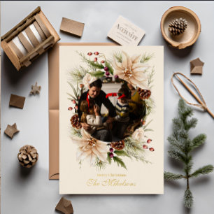Elegant Watercolor Botanical Christmas Party Invitation