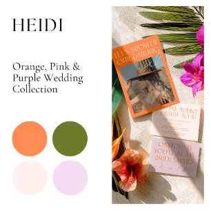 Minimal Simple Bright Orange Wedding Details  Enclosure Card