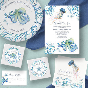 Watercolor Under The Sea Classic Round Sticker