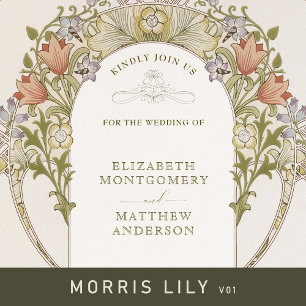 Save the Date Art Nouveau William Morris Invitation