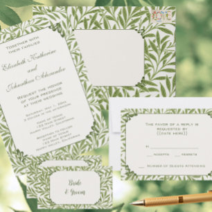 Enveloppe Mariage vintage, Victorian Willow Feuille Motif