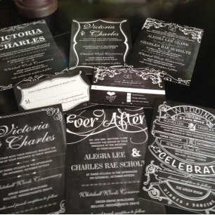 Magnetic Chalkboard Vintage Typography Magnetic Invitation
