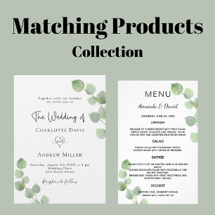 Wedding eucalyptus QR code RSVP budget invitation Flyer