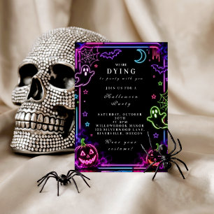 Elegant Neon Halloween Party Tote Bag