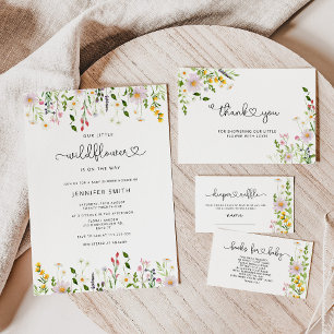 Minimalist wildflower Baby trivia baby shower game