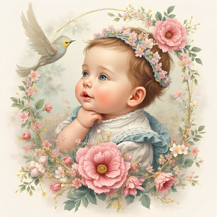 Baptême ange invitation carte plat