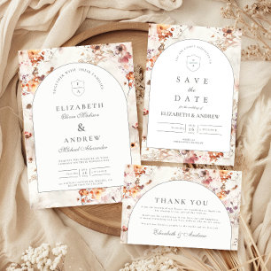 Airy Meadow Botanical Wedding Save The Date