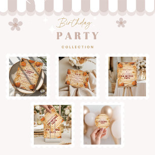 Retro Basketball Court Birthday Invitation