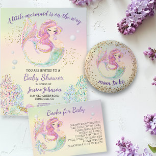 Mom to Be Pregnant Mermaid Baby Shower 2 Inch Round Button