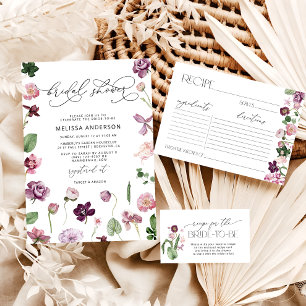 Floral Bridal Shower Recipe Card