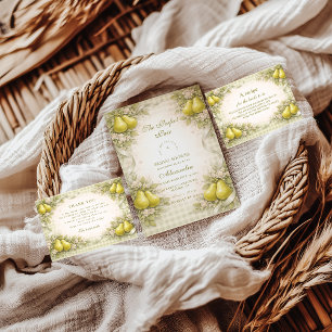 Sweet Perfect Pair Pear Bridal Shower Napkin