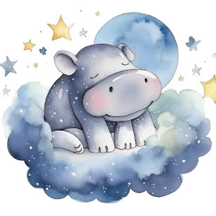 Cute Baby Hippo Baby Shower 3 Inch Round Button