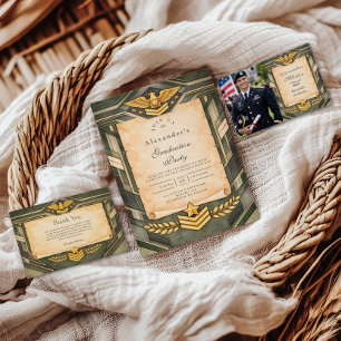 Classic Military Graduation Ceremony Thank You Card