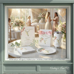 Whimsical Wings & Watercolor Wishes   Hummingbird  Invitation