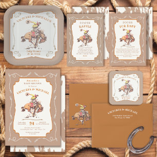 Western Cowboy Bucking Bronco Wedding Invitation