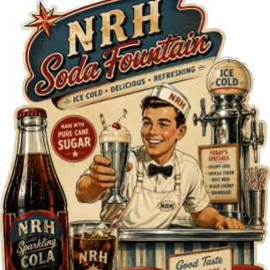 NRH Soda Fountain Vintage 1950s Women's Front & Ba T-Shirt