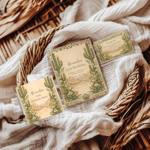 Vintage Desert Botanicals Birthday Paper Plate