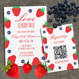 Love Is Berry Sweet Fruit Bridal Shower Enclosure Card