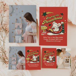 Photo Custom Christmas Pregnancy Announcement