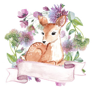 Woodland Deer first birthday invitation