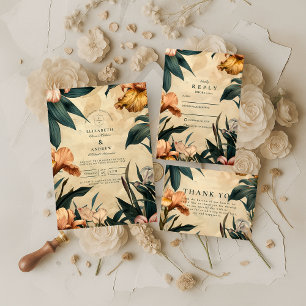 Moody Copper Botanical Wedding Save The Date