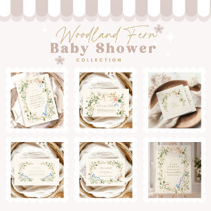 Elegant Woodland Fern Baby Shower Invitation