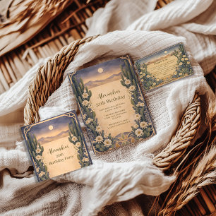 Boho Desert Cactus Birthday Napkin