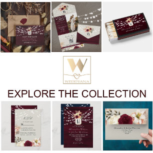 Rustic Burgundy Wedding Table Number