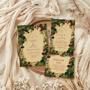 Enchanted Ivy Greenery Wedding Save The Date