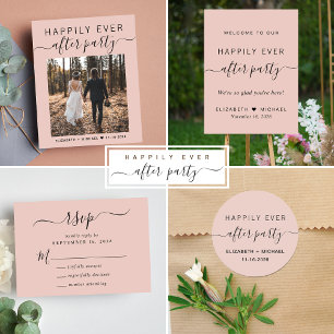 Wedding Photo QR Code Happily Ever After Party Announcement Postcard
