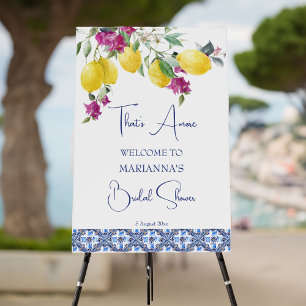 Italian lemons bougainvillea citrus bridal shower napkin